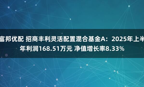 富邦优配 招商丰利灵活配置混合基金A：2025年上半年利润168.51万元 净值增长率8.33%